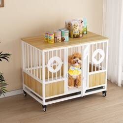 Dog Cage with Reinforced and Thickened Design for Large, Medium, and Small Dogs, with Separate Toilet Area, Luxury Home-Use Dog Villa, Dog House, Pet Dog Cage