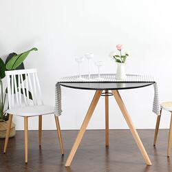 Nordic small apartment restaurant stylish modern simple creative coffee solid wood legs round dining table home conference table