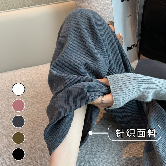 Pregnant women's pants autumn and winter outer leisure wide -leg long pants winter clothes winter plus velvet thickened straight leggings winter