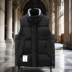 
Autumn and winter new men's down cotton vest trendy handsome youth thickened warm vest vest jacket men's clothing