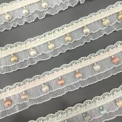 Specialized Curtain Lace, New Style Curtain Lace, Lace Decoration, Wooden Bead Accessories, Side Edge, Light Luxury Splicing Lace