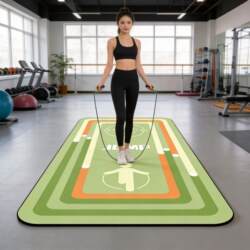 Yoga Mat, Shock-Absorbing, Silent Exercise Jump Rope Mat, Indoor Gym Water-Absorbent Non-Slip Carpet, Student Jump Rope Mat