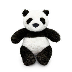 Cute and Adorable Panda Plush Toy with Wrinkled Texture, Soft Black and White Bear Doll, Companion Comfort Toy