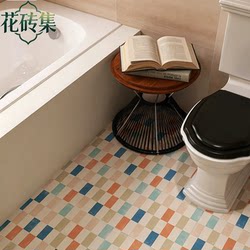 French-Style Vintage Floral Tiles 400X400 Checkered Floor Tiles, Mid-Century Bathroom Wall Tiles, 120 Dopamine Cream-Style Ceramic Tiles