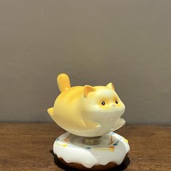 Cute Cartoon Cat Figurine Jingdezhen Ceramic Rotating Decoration Desktop Stress Relief Toy Orange Cat Design
