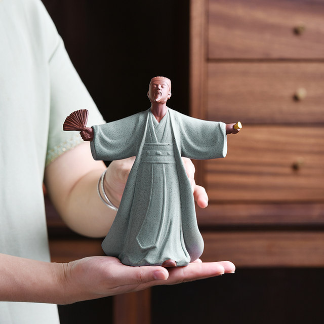 Large landscaping ornaments Classical historical figure ceramic craftsmanship Chinese simple gardening micro -landscape home decoration