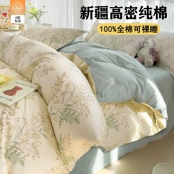 Class a Pure Cotton Four-Piece Set 100% Cotton Maternal and Infant Grade Bedding Bed Sheet Duvet Cover Dormitory Cartoon Three-Piece Set 4