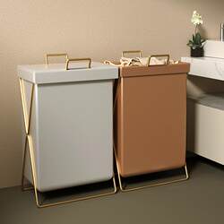 【Next Day Delivery】Foldable Dirty Clothes Basket Laundry Hamper with Lid Iron Art Laundry Basket