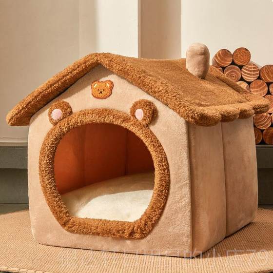 
High-end cat house, four-purpose, season-washable, enclosed, internet-famous Christmas cat house, four-season universal kennel for pets