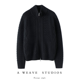 
Qi Chao is full of craftsmanship! Heavy thickened cashmere zipper cardigan for women's pure cashmere sweater knitted jacket top