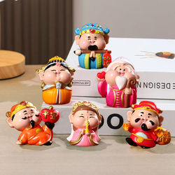 Fortune-Bringing Five-Lord God of Wealth Desktop Ornament, Small God of Wealth Figurine for Home Entrance, Tv Cabinet, Office, Housewarming Gift