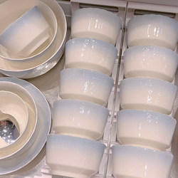 Dinnerware Set for Home Use 2026 New Model Underglaze Color Ceramic Bowls, Plates, Chopsticks, and Tableware, Fresh and Light Luxury, Housewarming Gift Tableware