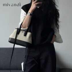 Mivandi Twin Series 2026 Spring/Summer New Genuine Leather Floral Bag Crossbody Handbag Fashionable Simple Light Luxury