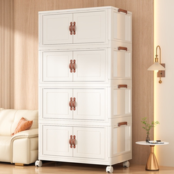Installation-Free Storage Cabinet, Household Multi-Layer Storage Cabinet, Foldable Plastic Clothing Storage Box, Snack Cabinet
