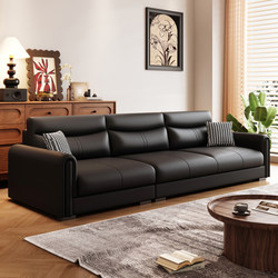 Italian-Style Minimalist Tech Fabric Sofa for Living Room, 2026 New Model, Small Apartment Cat-Scratch Resistant Leather Sofa, Straight Three-Seater for Home Use