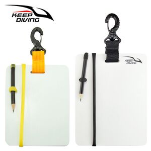 Large trivial flat -shaped underwater handwriting, writing, writing notebook water recorded water and lung technical diving equipment
