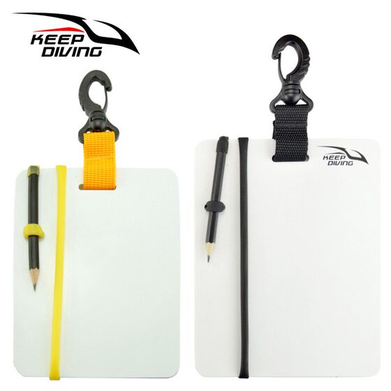 Large trivial flat -shaped underwater handwriting, writing, writing notebook water recorded water and lung technical diving equipment
