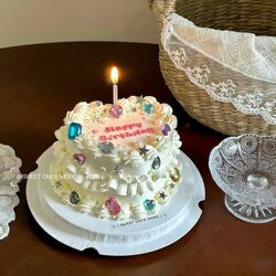 Internet-Famous Korean-Style Simple Diamond Star Cake Decoration Sequins Five-Pointed Star Colorful Gemstone Baking Dessert Decoration