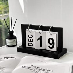 2025 New Creative Flip Calendar Ornament ins Desk Calendar Simple and High-End Niche Office Desk Decoration