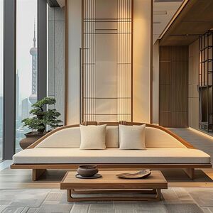 
New Chinese style North American black walnut ash office living room sofa Zen business hotel B&B high-end furniture