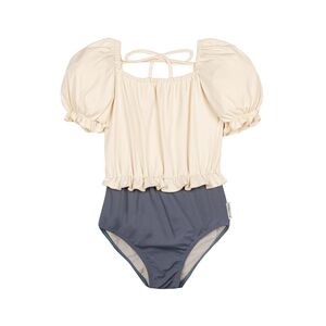 24 Summer New MI Girls' Swimsuit Beach Bikini Baby jumpsuit Girls' Lace Sunscreen Swimsuit