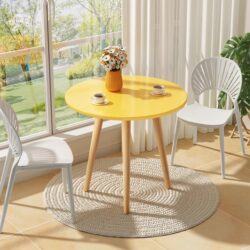 Round Dining Table for Home Balcony, Leisure Coffee Table, Small Negotiation Table, Small Apartment Table and Chair Set, Living Room Small Round Table