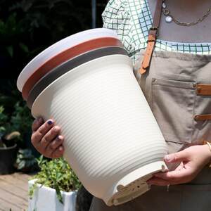Flower pot plastic thickened resin succulent flower pot imitation ceramic flower pot large simple balcony home organization equipment
