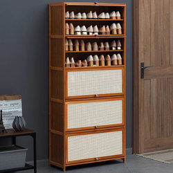 Simple Shoe Cabinet for Home Use, Multi-Layer Shoe Rack with Doors, Dust-Proof Shoe Rack, Tall Vertical Storage Rack, Floor-Standing Integrated Design