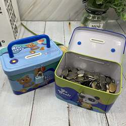 2025 New Model Piggy Bank, Large Capacity, Anti-Fall, Suitable for Boys and Girls, Large Tinplate Savings Bank