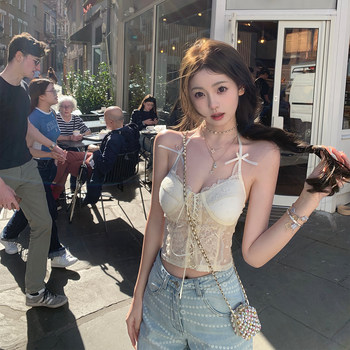 Your lazy llan lace bow halter top
