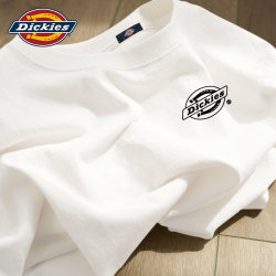 Dickies American Style Trendy Short-Sleeved T-Shirt for Men 2026 New Summer Pure Cotton White Loose Five-Quarter Sleeve Shirt