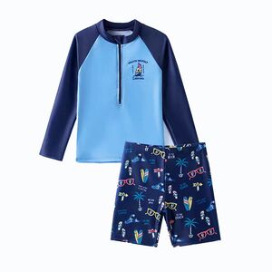 Children's sun protection swimsuit split long sleeve boy medium-sized big baby boy hot spring swimsuit swimsuit swimsuit trunk suit
