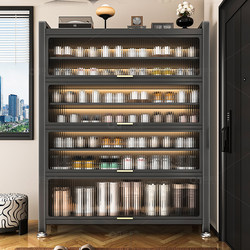 Steel Shoe Cabinet for Home Entrance, Integrated Multi-Layer Floor-To-Ceiling Wall-Mounted Storage, New Style Large-Capacity Dust-Proof Storage Rack for Entryway