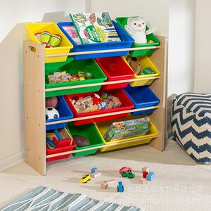 
Children's solid wood toy storage rack kindergarten baby multi-layer classification rack O storage cabinet storage box storage