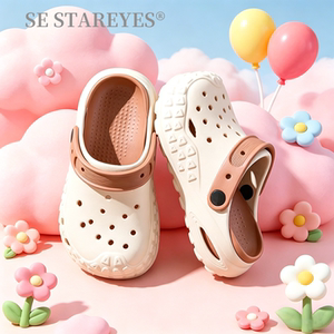 
Parent-child Croc Shoes EVA Material Children's 2026 Summer Versatile Shoes with Treading Feeling Outerwear Toe-Toe Slippers Couples Non-Slip