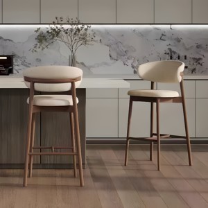 
Modern simple high chair bar chair back chair bar stool home Nordic leather seat