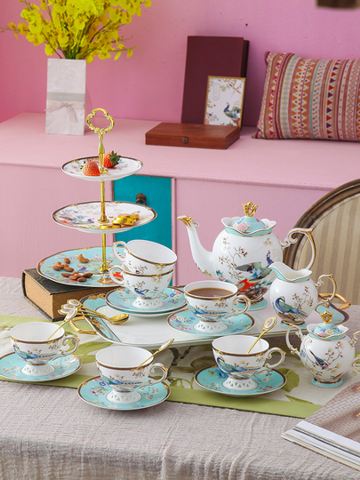 Royal Vintage - Tazza da tè in stile inglese, in ceramica, motivo floreale, con fodera floreale, set di 1 tazza e 1 piatto, set da tè in porcellana per cappuccino e latte