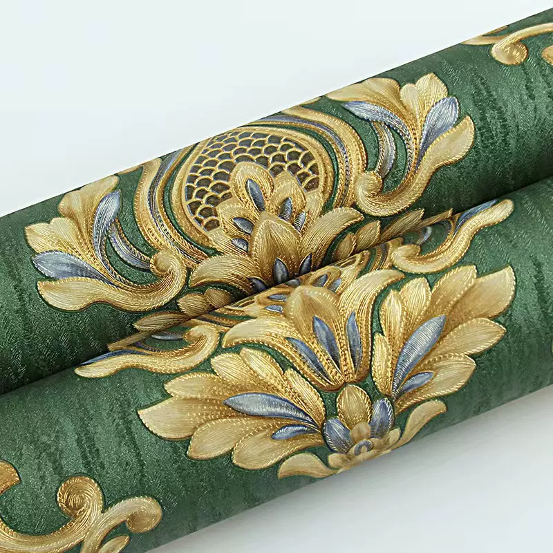 4d精压欧式大马士革立体浮雕壁纸客厅电视背景卧室餐厅无纺布 4d精压欧式大马士革立体浮雕壁纸客厅电视背景卧室餐厅无纺布