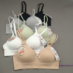 
Jiasifang glossy latex underwear, thin, no steel ring, small breasts, gathered, seamless cotton, large stretch, sweet girly bra