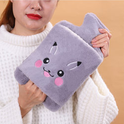 Winter Thickened Pvc Water-Filled Hot Water Bottle for Students, Explosion-Proof, Flushable, Warm Water Bag for Warming Hands and Feet, Removable and Washable Fabric