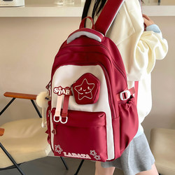 Schoolbags for Girls Primary School Students in Grades Three to Six, Lightweight Burden-Reducing Backpacks, Japanese Style Preppy Large-Capacity Junior High School Backpacks