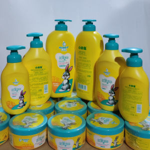 Xiaoshuai Rabbit 1000g Shampoo and Bath Milk Infant Aloe Vera Moisturizing Shampoo and Bath 2-in-1 Gentle Cleaning Dual Use