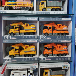 Haitai inertia large engineering vehicle sprinkler truck trailer excavator crane boy toy gift container simulation