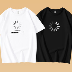 Loading: Simple Icon Summer National Trend Letter Short-Sleeve T-Shirt, Student Pure Cotton Men's Versatile Fun Tee