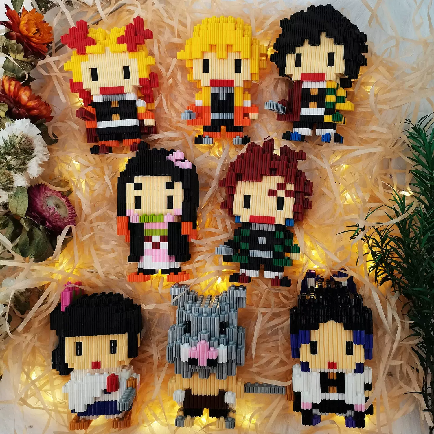 鬼灭之刃微颗粒钻石积木九柱祢豆子成年漫画二次元