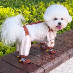 
Dog clothes spring and summer dustproof four-legged pants Teddy Bichon Corgi small puppy pet cat with feet outdoor