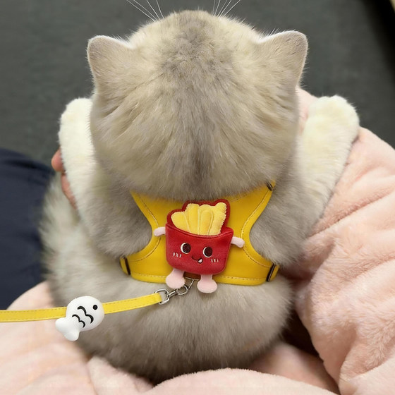 Cat leash, summer cat leash, anti-breakaway, special non-neck pet harness, small kitten collar