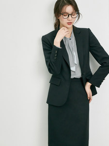 
OFFIY, no problem to go on the shore, PLUS high-end temperament black interview civil servant professional suit jacket