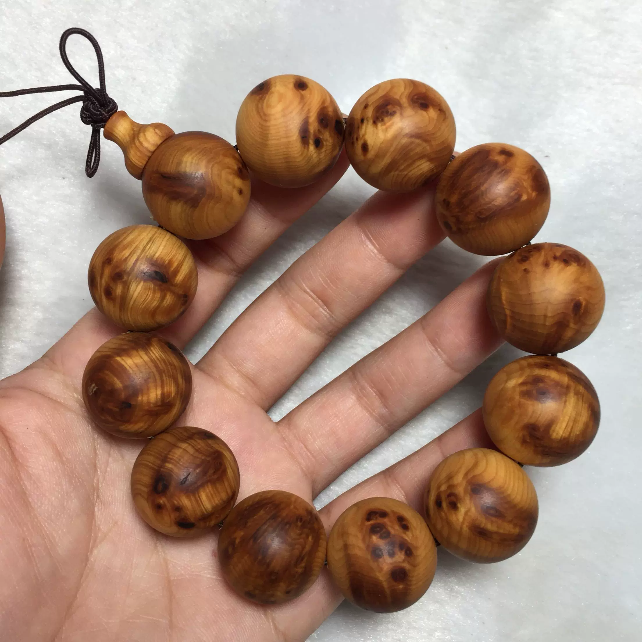 太行山崖柏手串2 0陈化老料满瘤疤男女佛珠手链实木