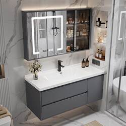 Bathroom Cabinet Integrated with Ceramic Smart Modern Light Luxury Washbasin, Face Wash Basin, Vanity, and Bathroom Sink